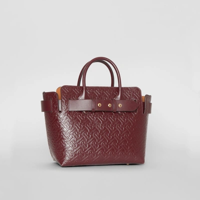 Shop Burberry The Small Monogram Leather Triple Stud Belt Bag In Oxblood