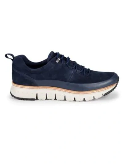 Shop Cole Haan Zerogrand Rugged Suede Sneakers In Blue