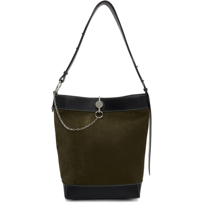 Shop Jw Anderson Green Suede Key Tote In Safari