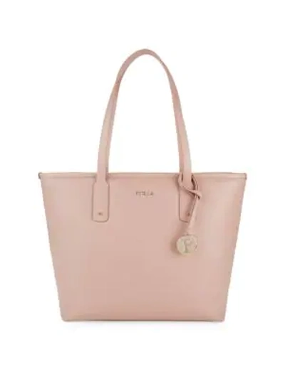 Shop Furla Winged Leather Tote In Moonstone