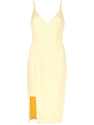 Shop Black Halo Short Slit Dress In Yellow