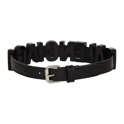 Shop Balenciaga Black Letters Choker In 8787 Black