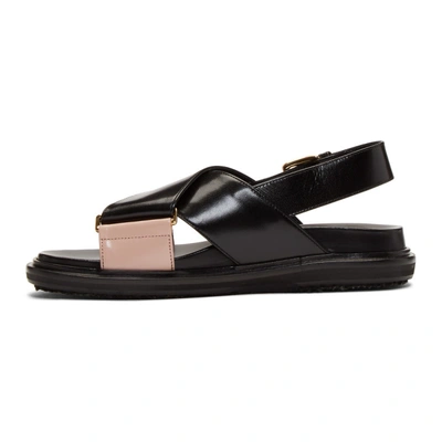 Shop Marni Black And Pink Fussbett Sandals In Zi737 Black