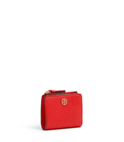 Shop Tory Burch Robinson Mini Wallet In Red