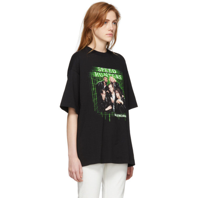 Balenciaga Speed Hunters Printed Cotton-jersey T-shirt In Black | ModeSens