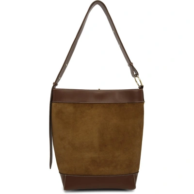 Shop Jw Anderson Brown Suede Key Tote In Chestnut