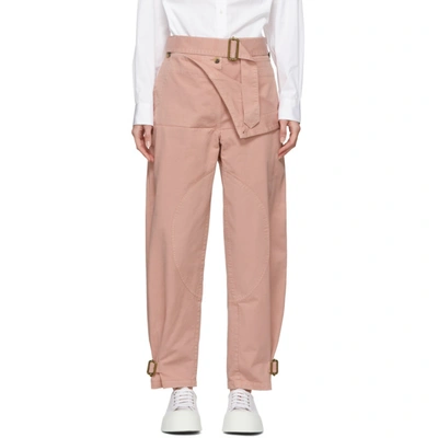 Shop Jw Anderson Pink Belted Army Trousers