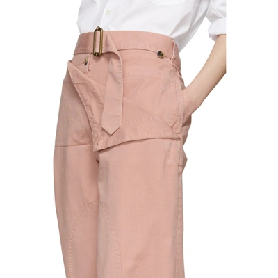 Shop Jw Anderson Pink Belted Army Trousers