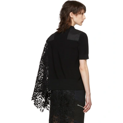 Shop Sacai Black Knit Lace Sweater In 001 Black