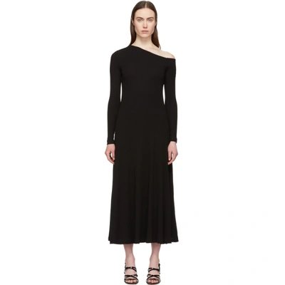 Shop Rosetta Getty Black Off-shoulder Flare Dress