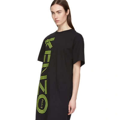 Shop Kenzo Black Logo T-shirt Dress In 99b -black