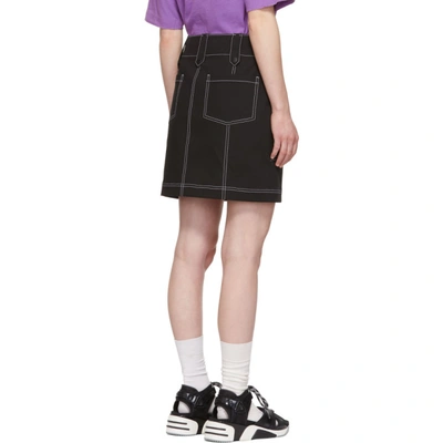 Shop Kenzo Black Topstitch Miniskirt In 99 - Black