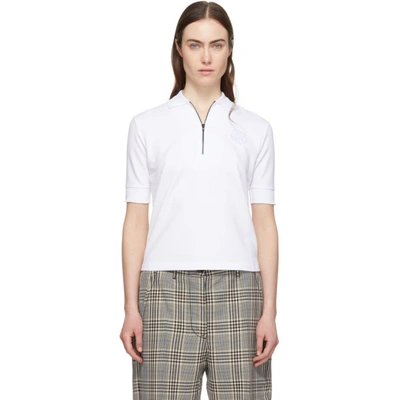 Shop Kenzo White Tiger Crest Zip Polo