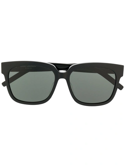 Shop Saint Laurent Eyewear Oversized Square Frame Sunglasses - Black