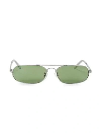 Shop Balenciaga 61mm Narrow Wire Oval Sunglasses In Rutenium
