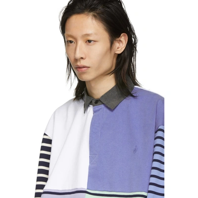 Shop Jw Anderson Blue Patchwork Rugby Polo In China Blue