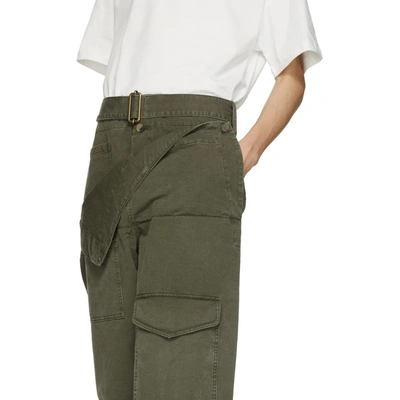 Shop Jw Anderson Khaki Fold Front Utility Trousers