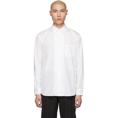 Shop Yohji Yamamoto White Poplin Shirt