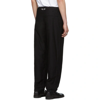 Shop Yohji Yamamoto Black Regular String Trousers