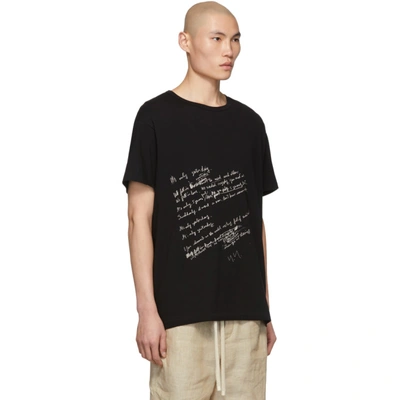 Shop Yohji Yamamoto Black Letter T-shirt