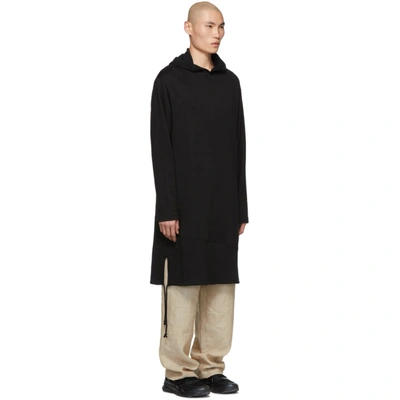 Shop Yohji Yamamoto Black Long Hoodie