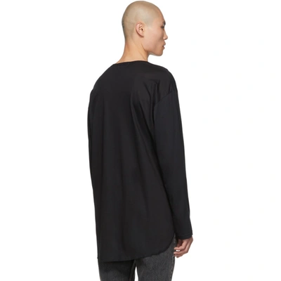 Shop Yohji Yamamoto Black Yohji Face Long Sleeve T-shirt