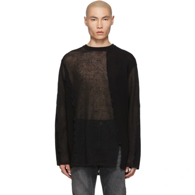 Shop Yohji Yamamoto Black Rock Peel Sweater
