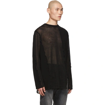 Shop Yohji Yamamoto Black Rock Peel Sweater