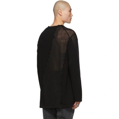 Shop Yohji Yamamoto Black Rock Peel Sweater