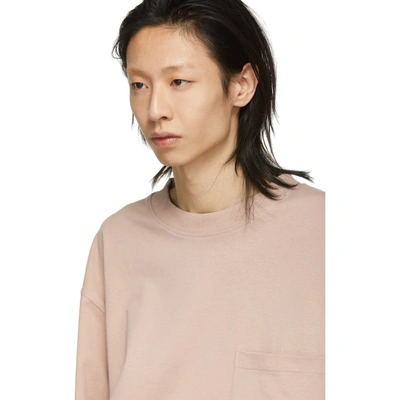 Shop Lemaire Pink Heavy Cotton Long Sleeve T-shirt In 310 Smk Pin
