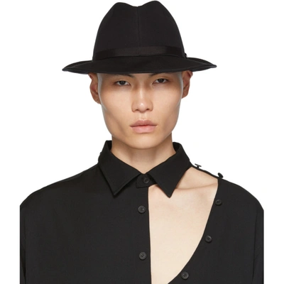 Shop Yohji Yamamoto Black Six Panel Hat