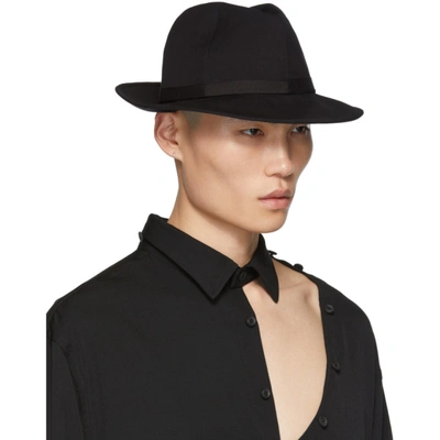 Shop Yohji Yamamoto Black Six Panel Hat