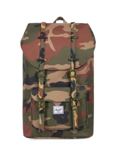 Shop Herschel Supply Co Classics Little America Backpack In Woodland Camo
