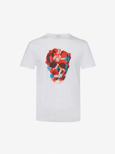 Shop Alexander Mcqueen Painter's Palette Skull T-shirt In White/multicolor
