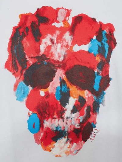 Shop Alexander Mcqueen Painter's Palette Skull T-shirt In White/multicolor