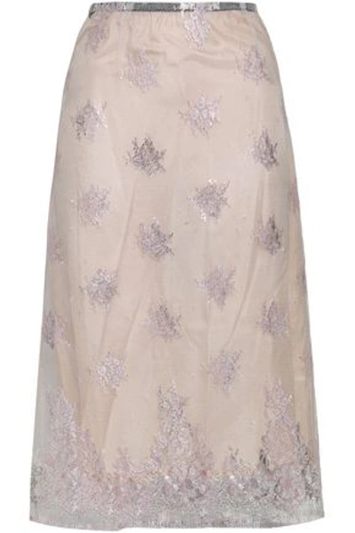Shop Tome Embroidered Tulle Skirt In Pastel Pink