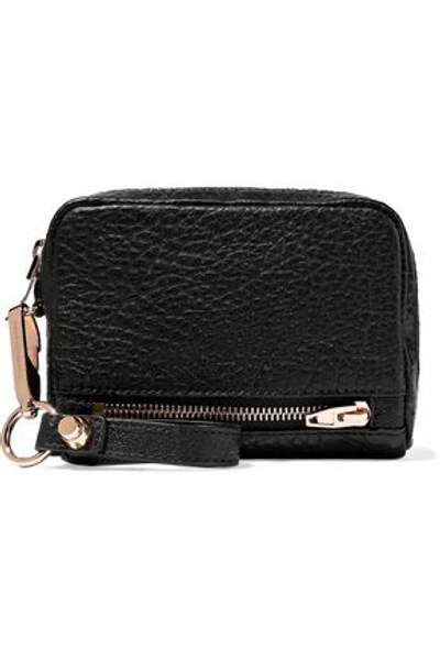 Shop Alexander Wang Woman Fumo Textured-leather Wallet Black