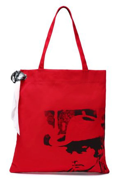 Shop Calvin Klein 205w39nyc Woman Printed Canvas Tote Red