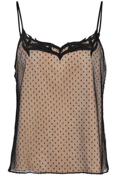 Alexander Wang Woman Silk Satin-trimmed Point D'esprit Camisole Black In Black
