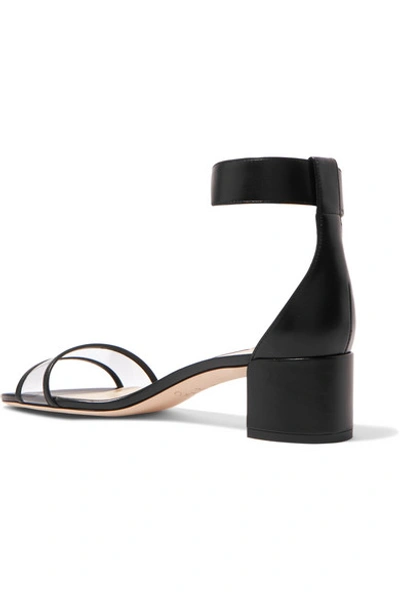Shop Jimmy Choo Jaimie 40 Leather And Pvc Sandals In Black
