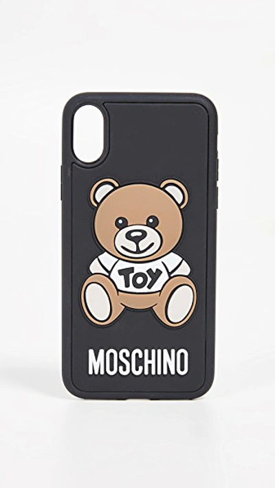 Shop Moschino Bear Iphone Xs / X Case In Fantasy Print Black