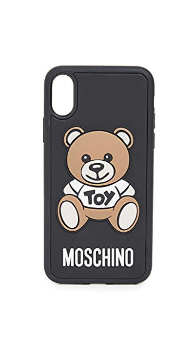 Shop Moschino Bear Iphone Xs / X Case In Fantasy Print Black