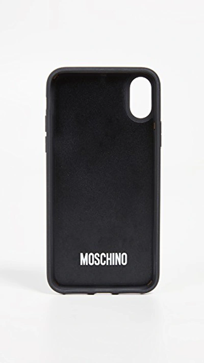 Shop Moschino Bear Iphone Xs / X Case In Fantasy Print Black