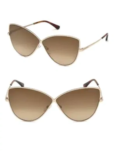 Shop Tom Ford Elise Cat Eye Sunglasses In Gold