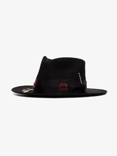 Shop Nick Fouquet Black Ladron Stitch Embroidered Fur Hat