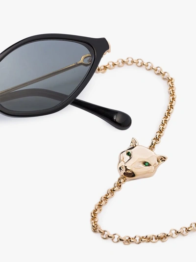 Shop Alessandra Rich Cat-eye-sonnenbrille In Black