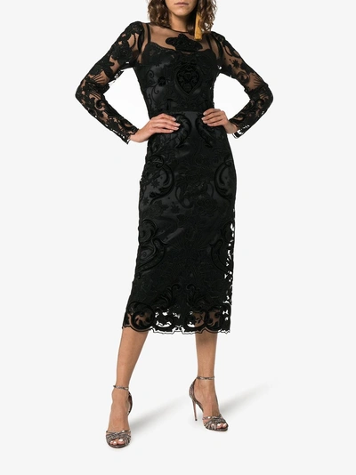Shop Dolce & Gabbana Verziertes Midikleid In Black