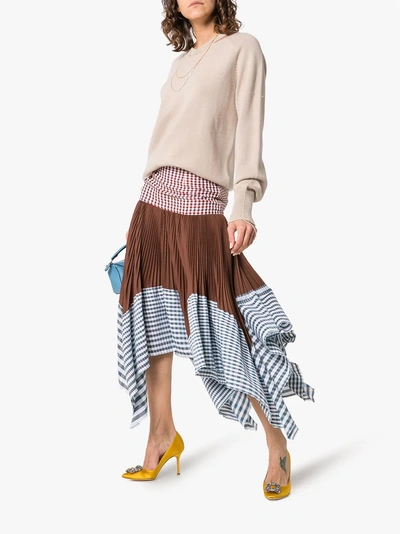 Shop Loewe Layered Gingham Print Handkerchief Skirt In 9990 - Multi
