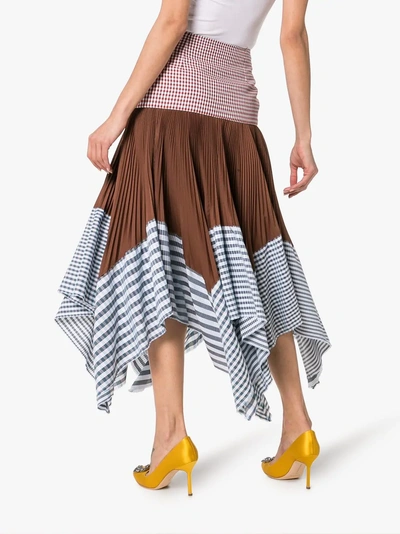 Shop Loewe Layered Gingham Print Handkerchief Skirt In 9990 - Multi