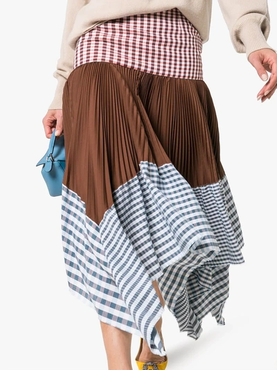 Shop Loewe Layered Gingham Print Handkerchief Skirt In 9990 - Multi